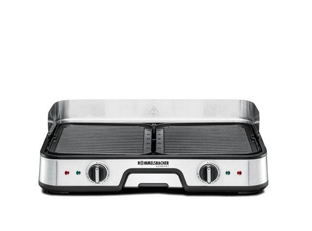 ROMMELSBACHER - BBQ-Tischgrill 2000W 2x Alu-Druckguß stufenl.b.230G sw-ed