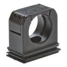 FLEXA - Halter für Wellschlauch, einteilig mit Deckel, schwarz AD 21,2