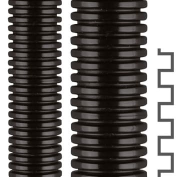 FLEXA - Wellschlauch, PP, schwarz, wirtschaftlich, AD 13,0, 9,8 x 12,9 mm