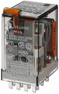FINDER - Steckrelais, LED- und mechanische Anzeige, 4 Wechsler 7A, Spule 230VAC