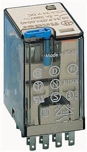 FINDER - Steckrelais, LED und Freilaufdiode, 4 Wechsler 7A, Spule 24VDC