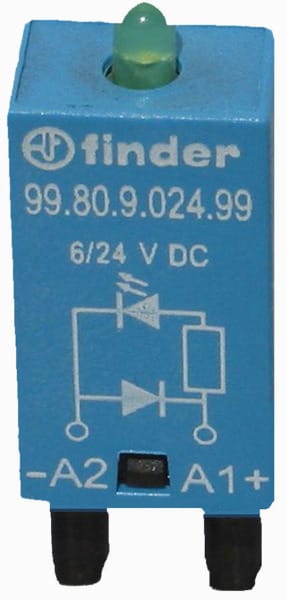 FINDER - Modul, Freilaufdiode und grüne LED, 6 bis 24VDC