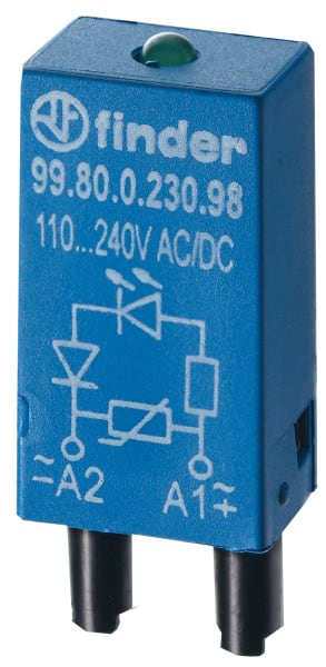 FINDER - Modul, Varistor und grüne LED, 110 bis 230VAC/DC