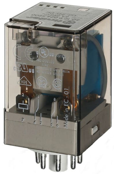 FINDER - Steckrelais, 2 W 10A, Spule 24VDC