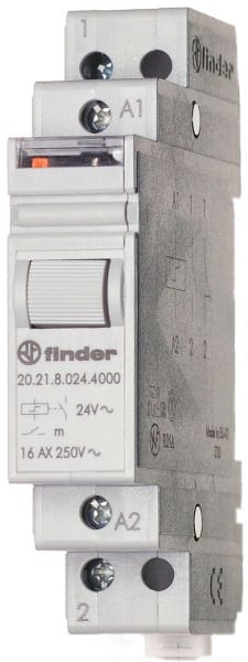 FINDER - Stromstossschalter für Reiheneinbau, 1 Schliesser 16A, An/Aus, für 24VAC