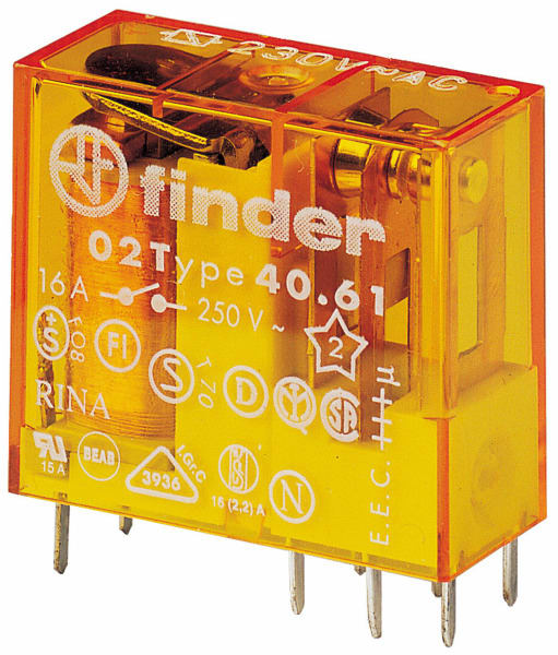 FINDER - Relais mit Steck- und Printanschlüssen, 1 W für 16 A, Spule 48 V AC