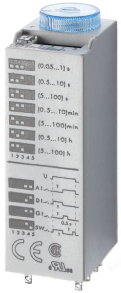 FINDER - Zeitrelais steckbar, 4 Zeitfunktionen, 2 W 10A, für 24VAC/DC