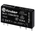 FINDER - Steck-/Printrelais, 1 W 6A, Spule 24VDC sensitiv