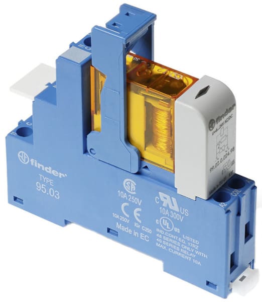 FINDER - Koppelrelais Schraubanschlüsse, 1 W 10A, Spule 230VAC