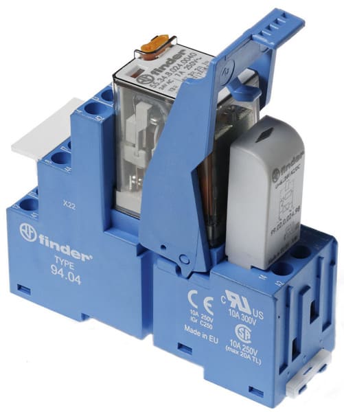 FINDER - Koppelrelais mit Schraubanschlüssen, 4 Wechsler 7 A, Spule 24 V AC