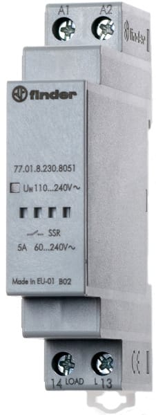 FINDER - Elektronisches Lastrelais, 5A/60-240VAC, Einschaltstrom bis 300A für 10ms