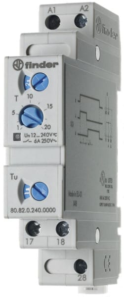 FINDER - Stern Dreieck Relais, 2 Schliesser 6A, 4 Zeitb.bis 20min., für 24 bis 240VAC/DC