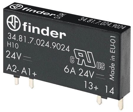 FINDER - Relais steck-/print, Eingang 5VDC, Ausgang SSR 1 Schliesser 6A/24VDC