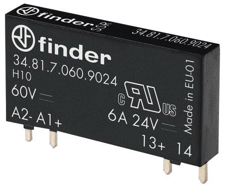 FINDER - Relais steck-/print, Eingang 60VDC, Ausgang SSR 1 Schliesser 6A/24VDC