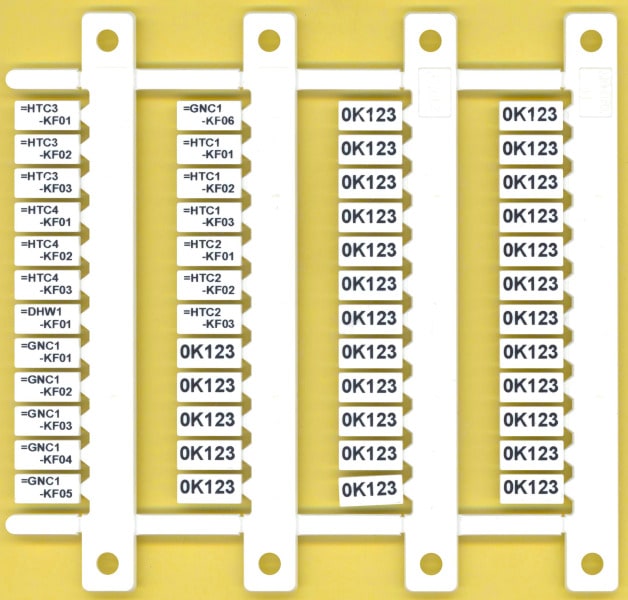 FINDER - Bezeichnungsschildmatte mit 48 Schildern, 6x12mm, Thermotransfer-Drucker geeig