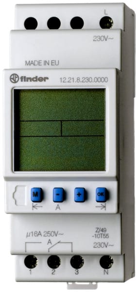FINDER - Schaltuhr Reiheneinbau, elektronisch, Wochenprogramm, 1 W 16A, 230VAC