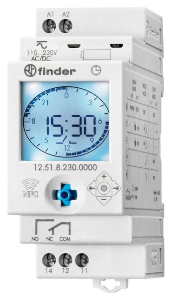 FINDER - Schaltuhr Reiheneinbau, elektronisch, Wochenprogramm,1 W 16A, 230VAC