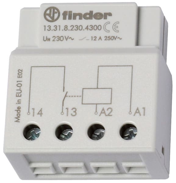 FINDER - Relais für UP-Dose oder Schalterdose, 1 Schliesser 12A, für 230VAC