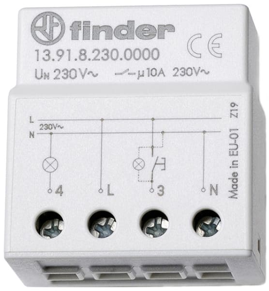 FINDER - Stromstossschalter, kleine Bauart für UP-Dose, elektronisch, 1 S, 10A, 230VAC
