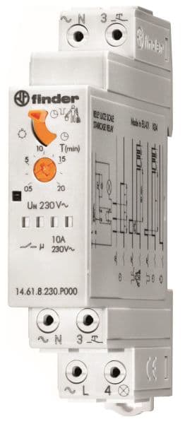 FINDER - Treppenhaus-Lichtautomat Push-In-Klemmen, 1 S, 10A, für 230VAC