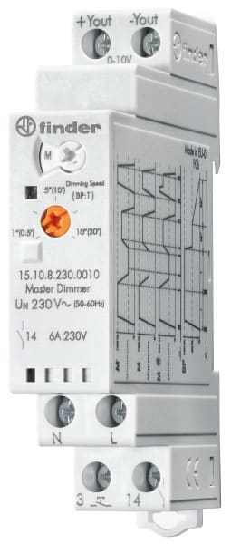 FINDER - Master-Dimmer, Ausgang 0-10 V/1-10 V zur Ansteuerung von bis zu 32 Slaves