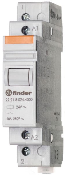 FINDER - Installationsrelais Reiheneinbau, 1 Schliesser 20A, Prüftaste, 230VAC