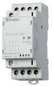 FINDER - Schütz Reiheneinbau, 2Ö+2S 25A, Spule 230VAC/DC, LED