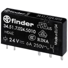 FINDER - Steck-/Printrelais, 1 W 6A hartvergoldet, Spule 24VDC sensitiv