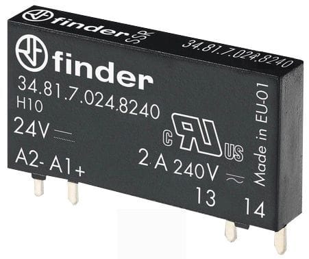 FINDER - Steck-/Printrelais, Eingang 12VDC, Ausgang SSR 1 Schliesser 2A/230VAC