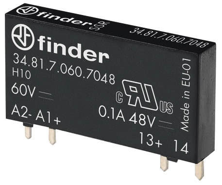 FINDER - Steck-/Printrelais, Eingang 60VDC, Ausgang SSR 1 Schliesser 0,1A/48VDC