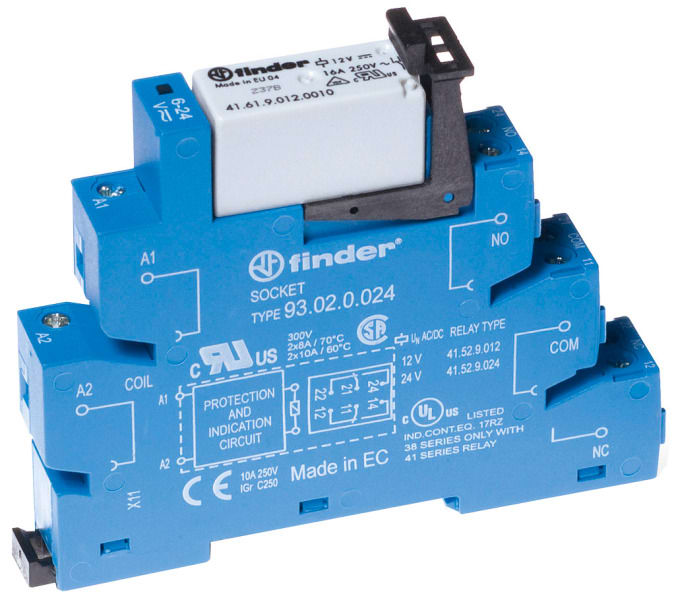 FINDER - Koppelrelais Schraubanschlüsse, 1 W 16A, Spule 24VDC
