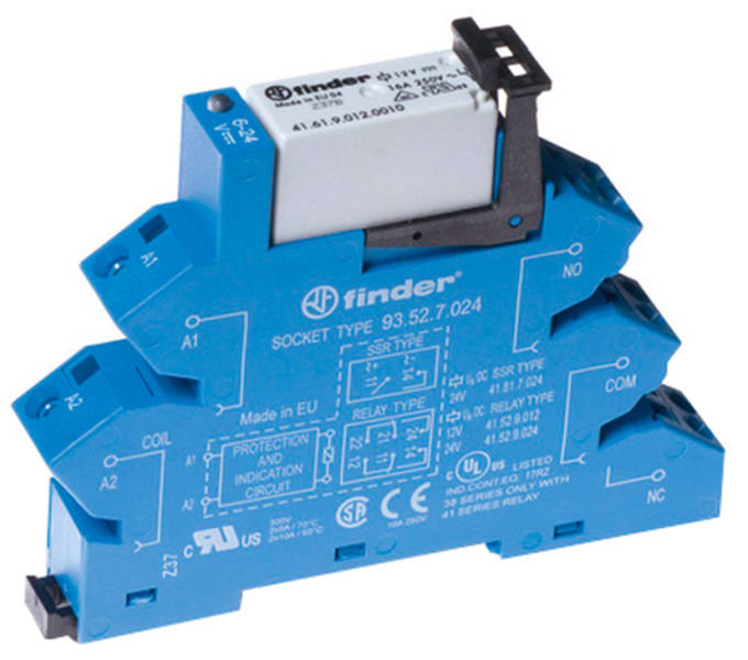 FINDER - Koppelrelais Zugfederklemmen, 1 W 16A, Spule 24VDC