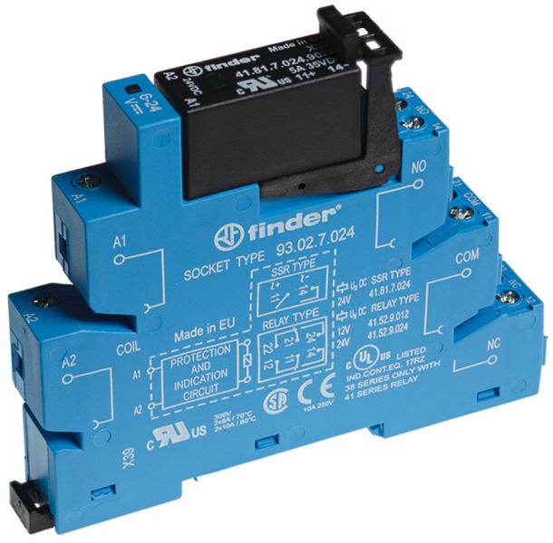 FINDER - Koppelrelais schraub, SSR 1 S 3A/230VAC, nullpunktschaltend, Eingang 24VDC