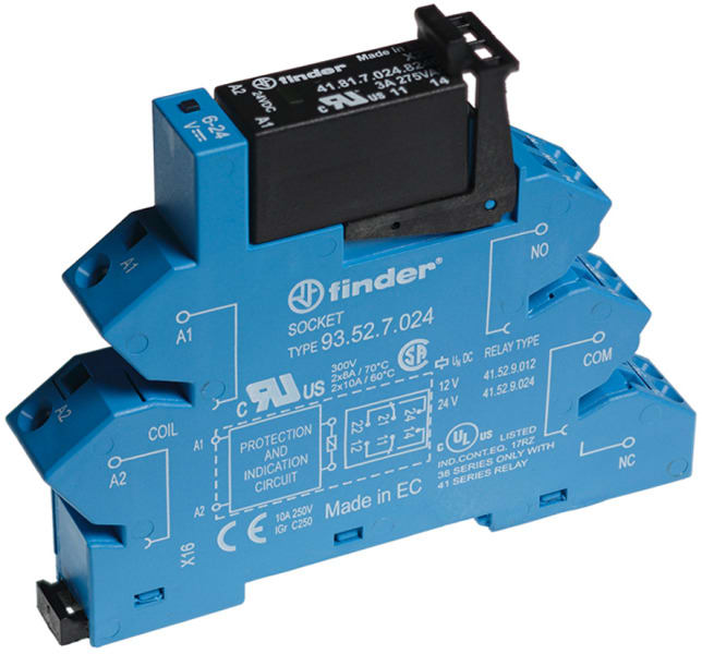FINDER - Koppelrelais Zugfederklemmen, SSR 1 Schliesser 5A/24VDC, Eingang 24VDC