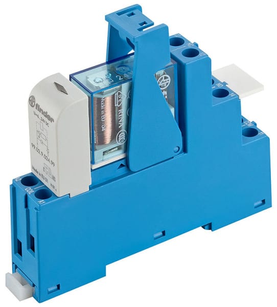 FINDER - Koppelrelais Schraubanschlüsse, 2 W 10A, Spule 24VDC sensitiv