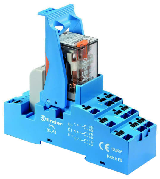FINDER - Koppelrelais Push-In-Klemmen, 3 W 10 ASpule 12VAC