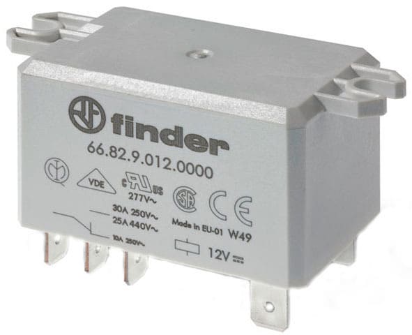 FINDER - Relais mit Flachsteckanschlüssen, 2 Wechsler 30 A, Spule 24 V DC