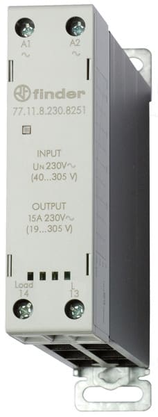FINDER - Relais 1 SSR-Kontakt 15A/24 -277VAC, Einschaltstrom -400A 10ms, Eingang 230VAC
