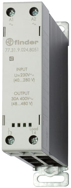 FINDER - Relais 1 SSR-Kontakt 30A/60 -440VAC, Einschaltstrom -520A 10ms, Eingang 24VDC