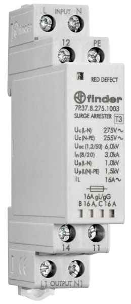 FINDER - Überspannungsableiter Typ 3, Varistor + Funkenstrecke, 1-ph TN-S/TT-Netze