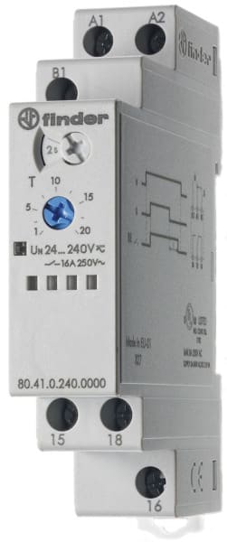 FINDER - Zeitrelais, Rückfallverzögerung, 1 W 16A, für 24 bis 240VAC/DC