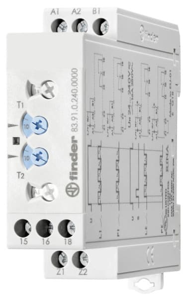 FINDER - Zeitrelais, Taktgeber asymmetrisch, 4 Programme, 1 W 16A, 24-240VAC/DC