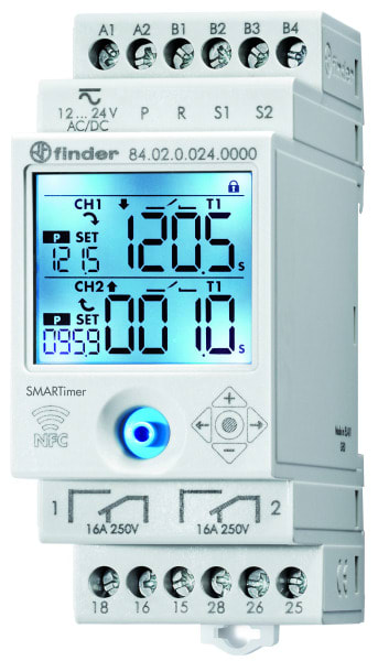 FINDER - Zeitrelais-digital, SMARTimer, 25 Zeitfunktionen, NFC, 2W, 16A, 24-240VAC/DC