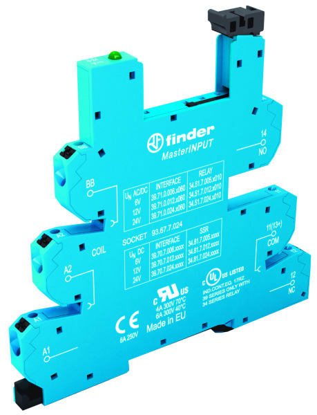 FINDER - Fassung Push-In-Klemmen, für Relais 34.51 oder 34.81, für 230VAC
