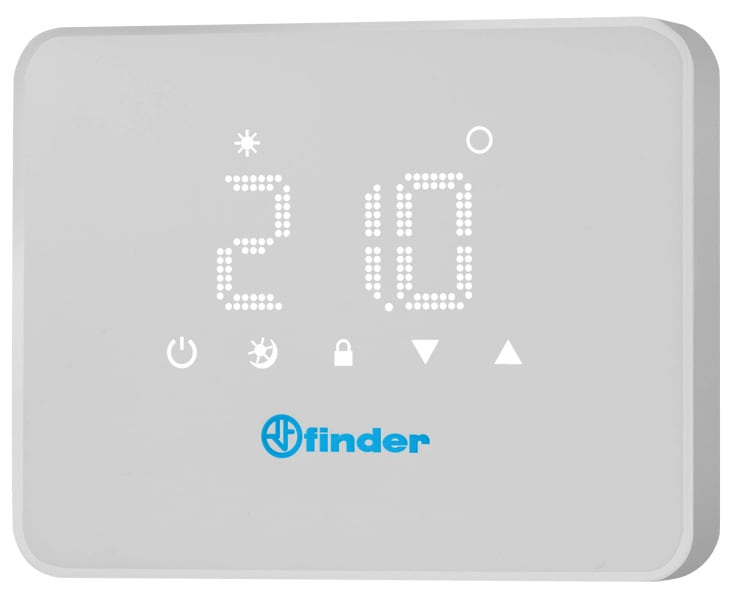 FINDER - Digitales Raumthermostat BLISS T, 1 W 5A/250VAC, Temperaturbereich +5-37 °C