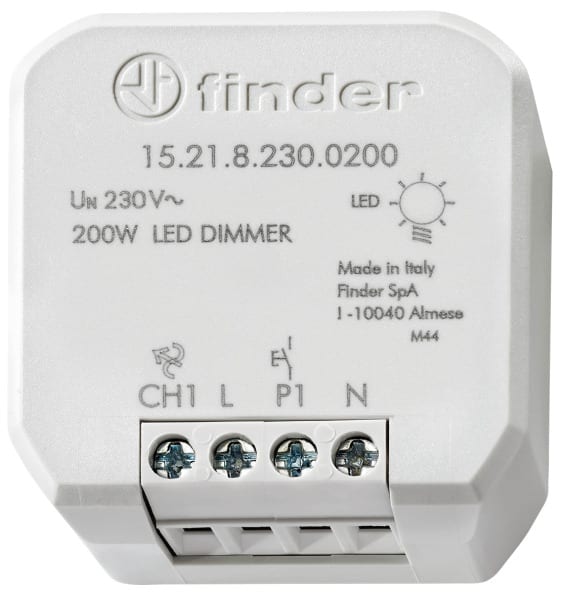 FINDER - Dimmer, elektronisch, kleine Bauart für UP, für dimmbare LED-Lampen bis 200 W