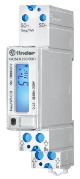 FINDER - Energiezähler 1Ph. 40A, S0