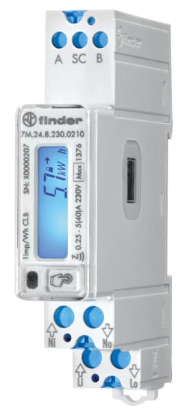 FINDER - Energiezähler 1Ph. 40A, S0, IR, NFC, MID, Modbus