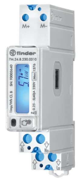 FINDER - Energiezähler 1Ph. 40A, S0, IR, NFC, MID, M-Bus