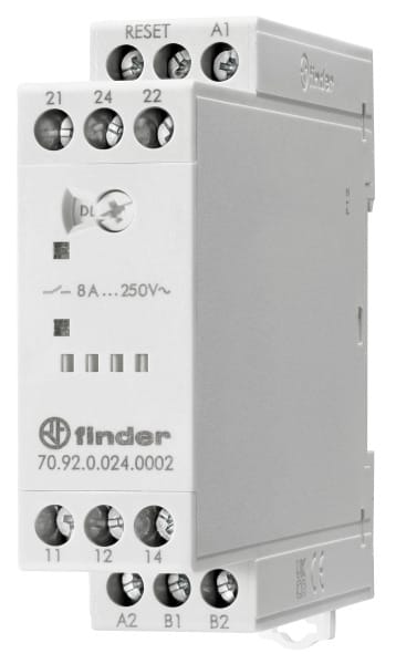 FINDER - Thermistorrelais, 2 W 8A, Fehlerspeicher und Reset, für 230VAC